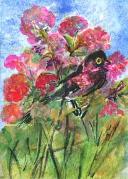"Blossoms Anyone?" by  Mary Lou Lindroth, Rockton IL - Watercolor - SOLD